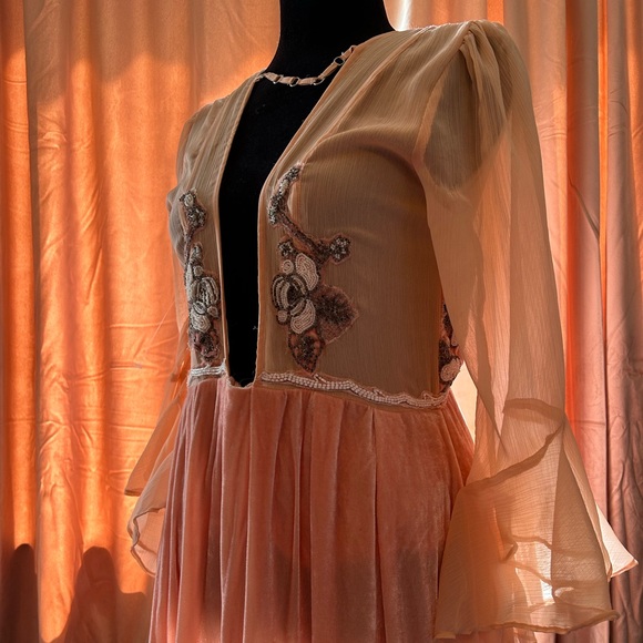 free people limited edition dress gemma’s velvet limited edition dress small 🩵 - Picture 2 of 8